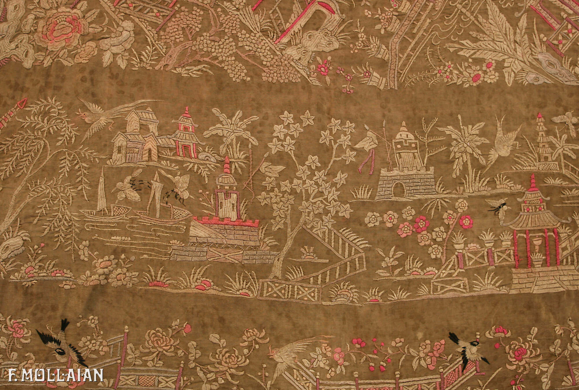Semi Antique Silk & Metal Chines Textile n°:97484586